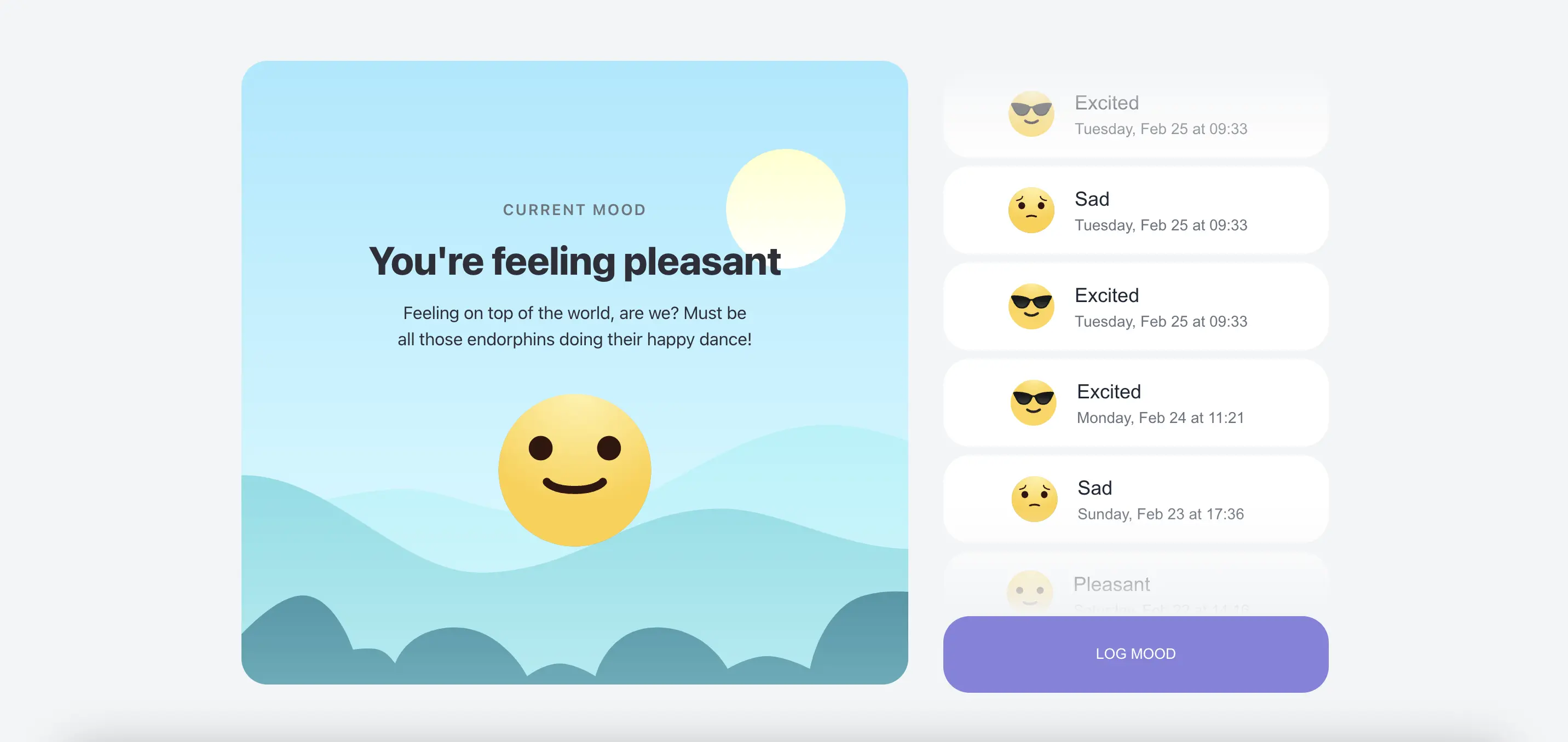 Mood Tracker App screenshot